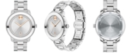 Movado Women's Swiss Bold Verso Stainless Steel Bracelet Watch 38mm